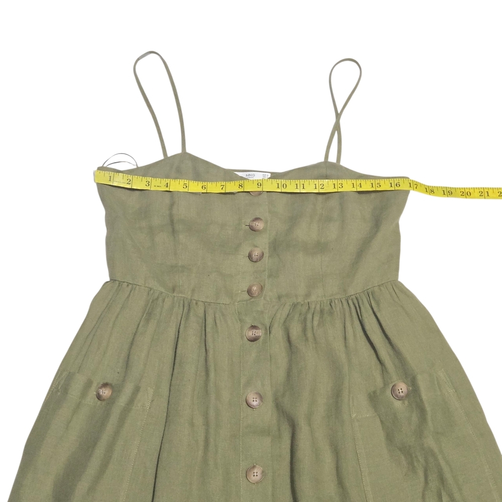 Mango Linen Button Down Midi Dress Size US 6 - Picture 6 of 8